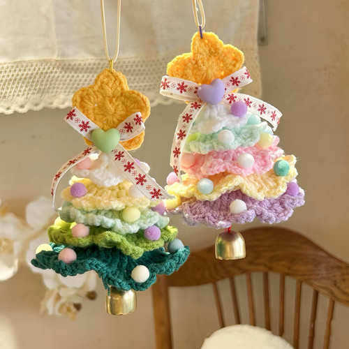圣诞树挂件diy材料包自制毛线钩织成品圣诞节装饰品节日创意礼物 - 图3