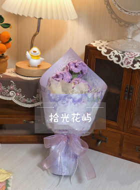 母亲节康乃馨手工钩织花束