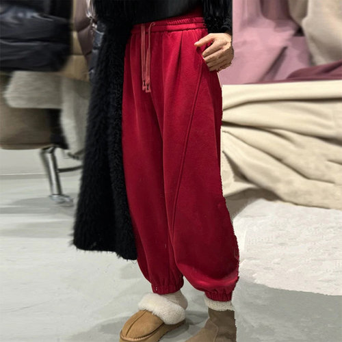 春装女款爆款2026新款裤子韩版高腰显瘦束脚裤宽松休闲运动卫裤 - 图0