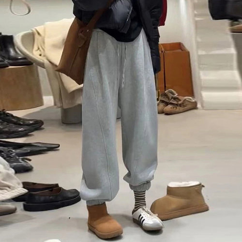 春装女款爆款2026新款裤子韩版高腰显瘦束脚裤宽松休闲运动卫裤 - 图2