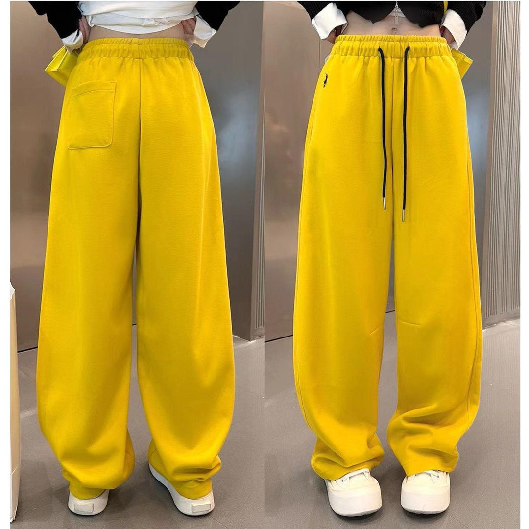 加绒裤子女2025新款小马刺绣高腰卫裤女百搭松紧撞色抽绳休闲长裤,淘宝优惠券,粉丝福利购,淘宝优惠卷