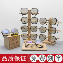 Glasses de bois massif Afficher la tablette Afficher les verres Magasin Props Decorate Lunettes de soleil Lunettes de soleil Bracket Cadre Sublouches