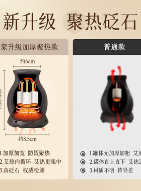 火龙罐中医院专用双层莲花罐 刮痧按摩一体罐艾灸器具砭石艾灸罐
