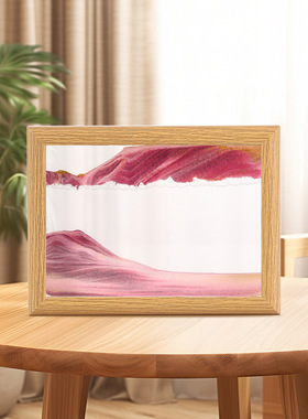 创意实木相框流沙画摆件3D立体解压沙漏高档商务家居装饰品