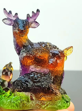 宋韶光吉祥物属蛇灵鹿长春吊坠