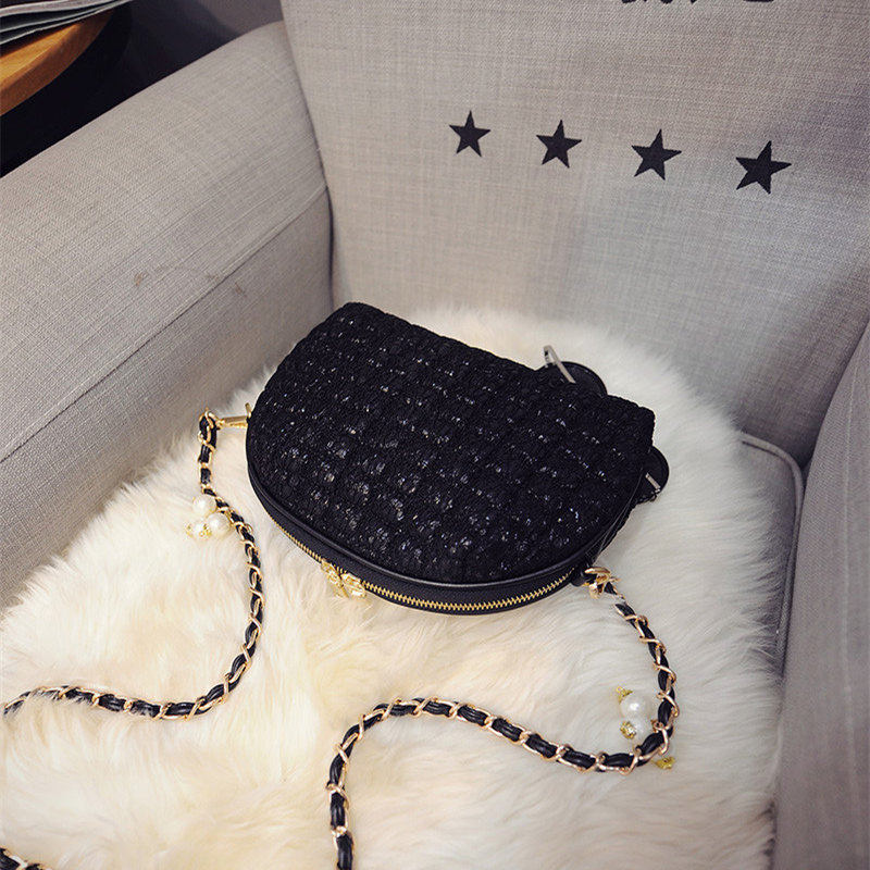 2020新款韩版蕾丝复古潮链条小包 Mousse慕斯卡曦儿包袋女士包袋