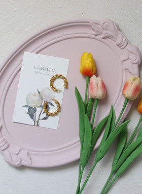 ins蝴蝶结托盘雕花摆件北欧风极简风雕刻家居装饰摆件木质工艺品