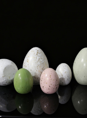 现代木质鸡蛋椭圆桌面摆件