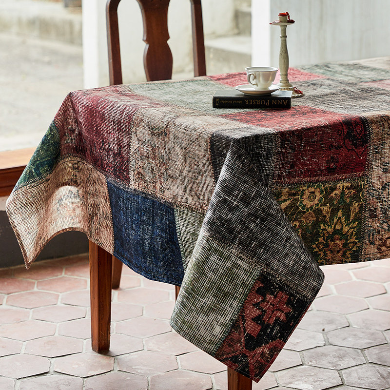 寻由复古氛围感桌布美式民族风防水防油防烫易打理餐桌茶几盖台布,淘宝优惠券,粉丝福利购,淘宝优惠卷