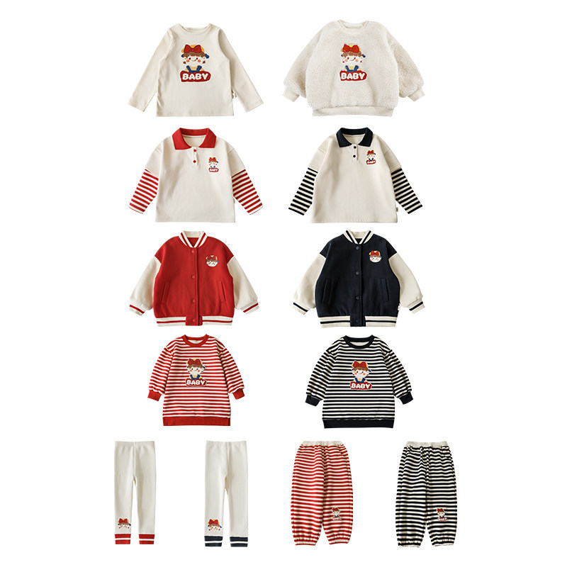 幼悠女童安安系列俏皮可爱封面女孩外套糖豆纽扣休闲POLO衫多件套,淘宝优惠券,粉丝福利购,淘宝优惠卷