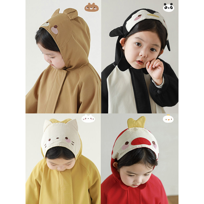 幼悠女童趣味造型刺绣风衣2025春秋童趣可爱防风保暖插肩袖外套潮,淘宝优惠券,粉丝福利购,淘宝优惠卷