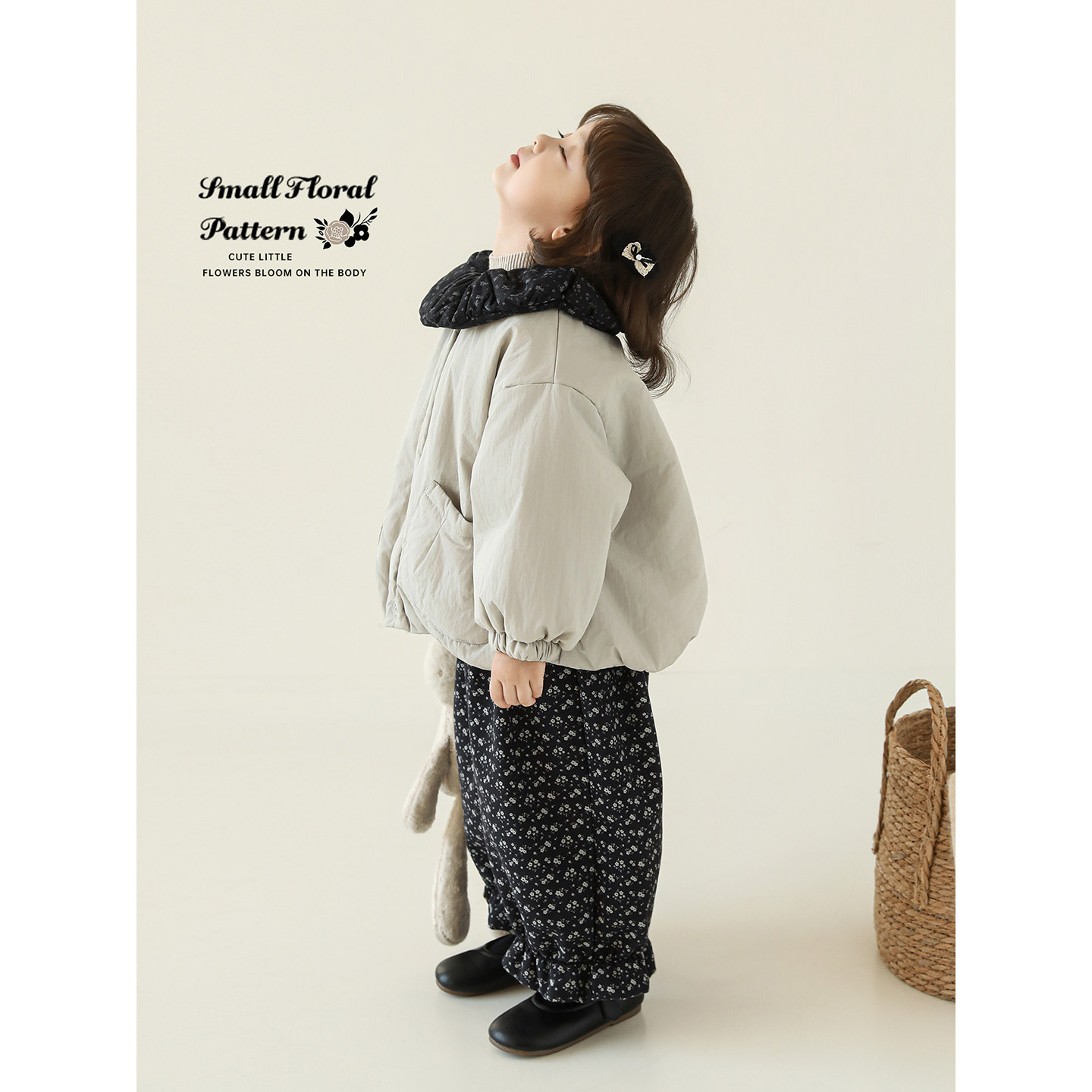 幼悠女童2025冬季新款碎花翻领棉服韩系加厚保暖儿童外套女孩冬装,淘宝优惠券,粉丝福利购,淘宝优惠卷