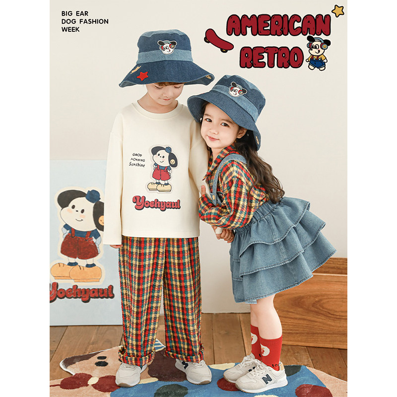 幼悠女童星星狗系列2025春季简约翻领衬衫三层蛋糕背带短裙多件套,淘宝优惠券,粉丝福利购,淘宝优惠卷