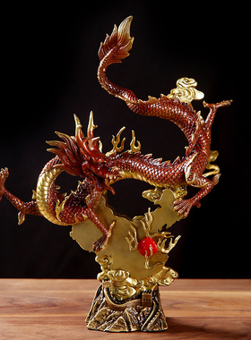 全铜生肖财富龙摆件办公室铜摆件客厅书房装饰品2026乔迁礼品新品