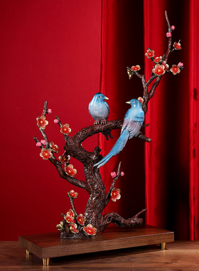 铜一家2025年新品黄铜摆件喜上眉梢喜鹊中式结婚玄关客厅卧室乔迁