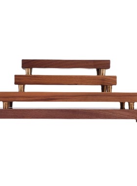 铜一家黑胡桃实木原木底座摆件多种规格可选刻字定制实木底座