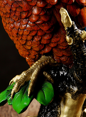 铜一家全铜公鸡摆件彩绘大吉大利家居办公室生肖金鸡报喜开业礼品