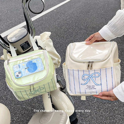 蝴蝶结电动车挂物包前置物兜大容量电瓶车充电器收纳挂袋储物包包 - 图3