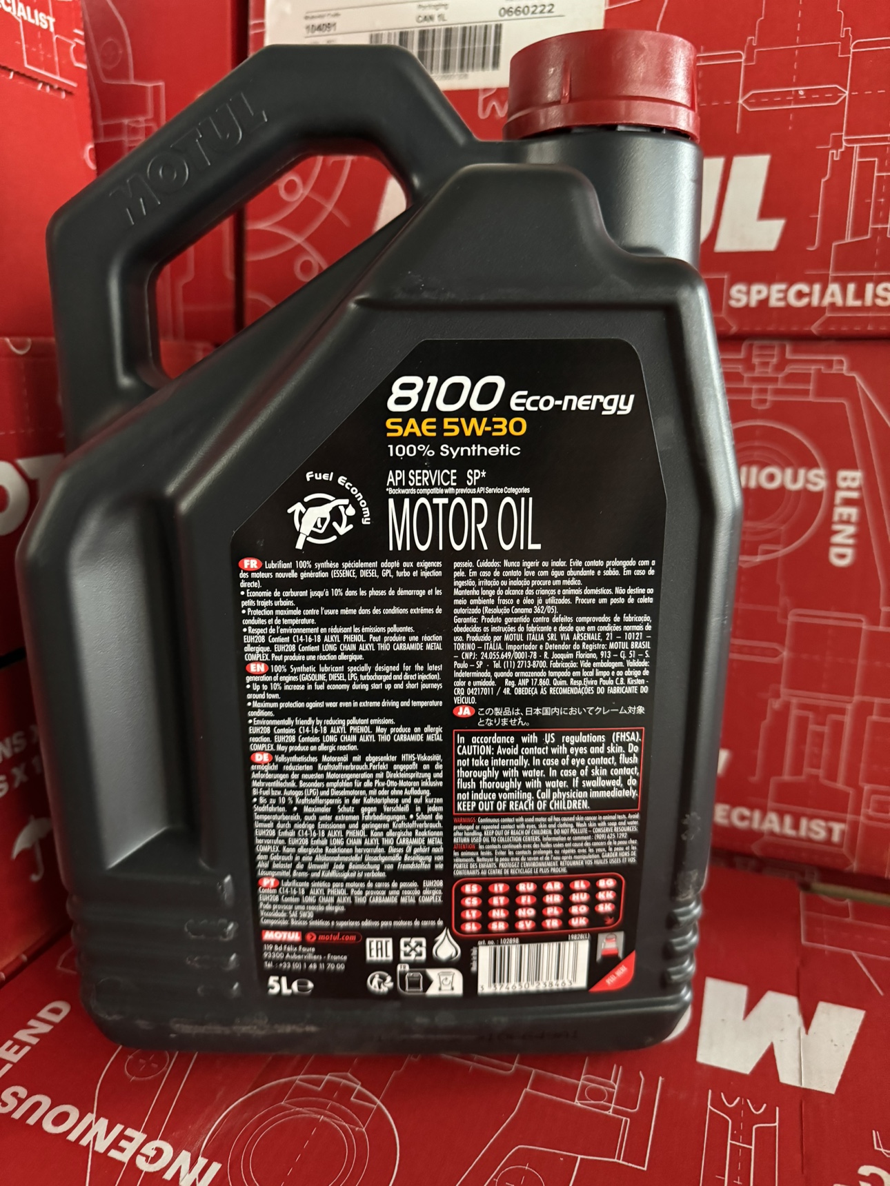 原装进口正品摩特MOTUL 8100 ECO-nergy 5W-30 全合成机油 5L装 - 图0