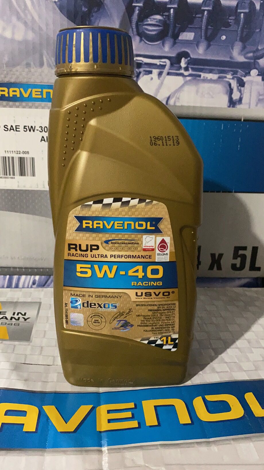 德国进口RAVENOL 拉锋 Racing 赛油 RUP 5W-40 4+5类全合成机油 - 图0