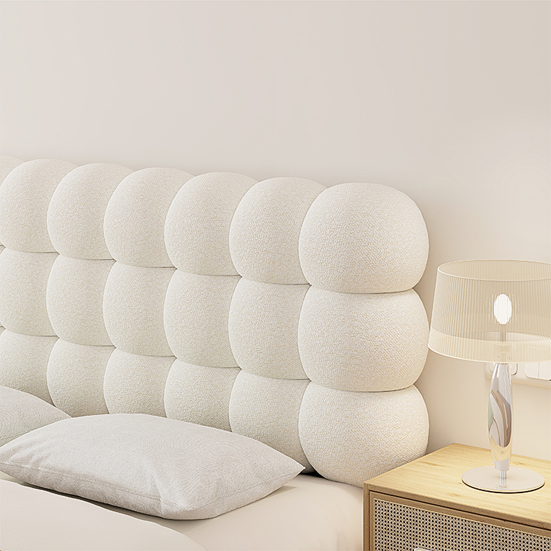 小雪球床头软包靠背垫榻榻米无床头靠垫奶油风2024新款大靠枕定制,淘宝优惠券,粉丝福利购,淘宝优惠卷