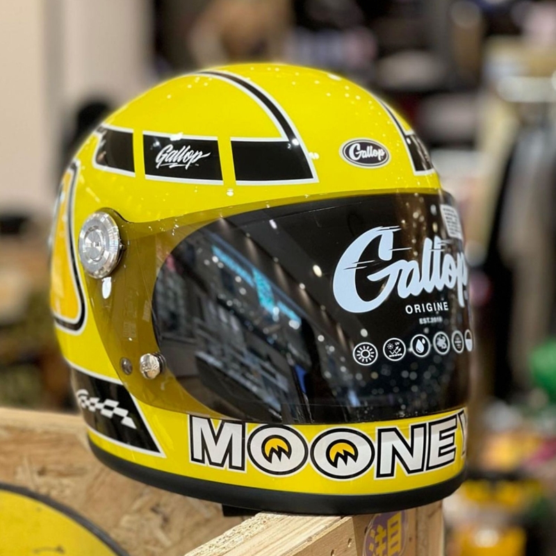台湾Mooneyes限量Gallop联名款电动摩托车头盔大眼睛男女全盔