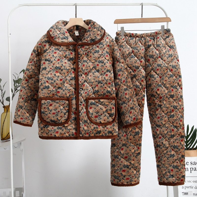 睡衣女冬季三层加厚夹棉睡衣女珊瑚绒法兰绒秋冬天保暖家居服棉袄,淘宝优惠券,粉丝福利购,淘宝优惠卷