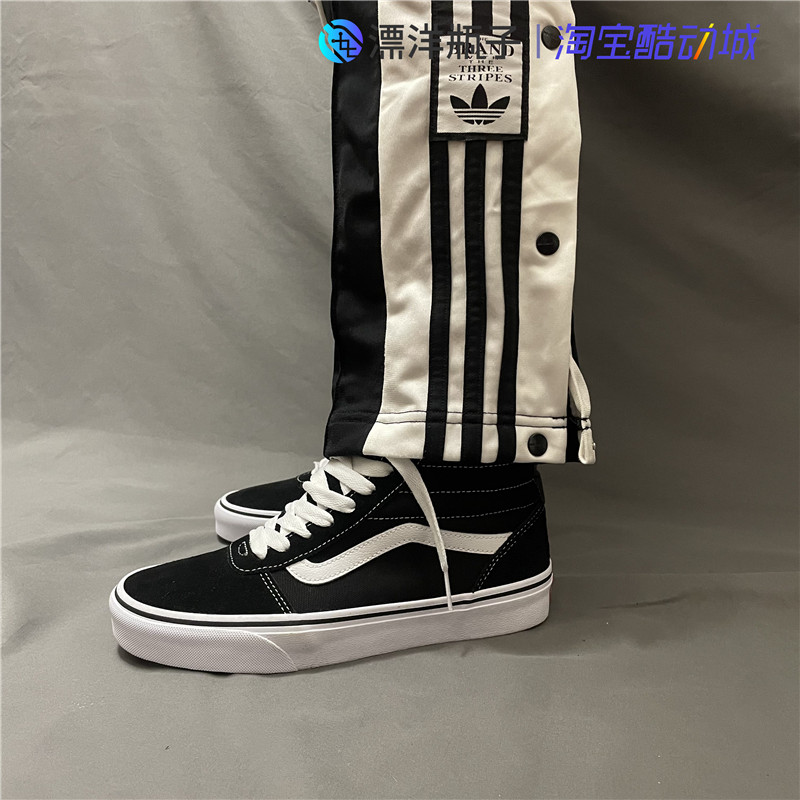 范斯 Vans Ward Hi 经典黑色百搭男款高帮板鞋帆布鞋 VN0A36ENC4R