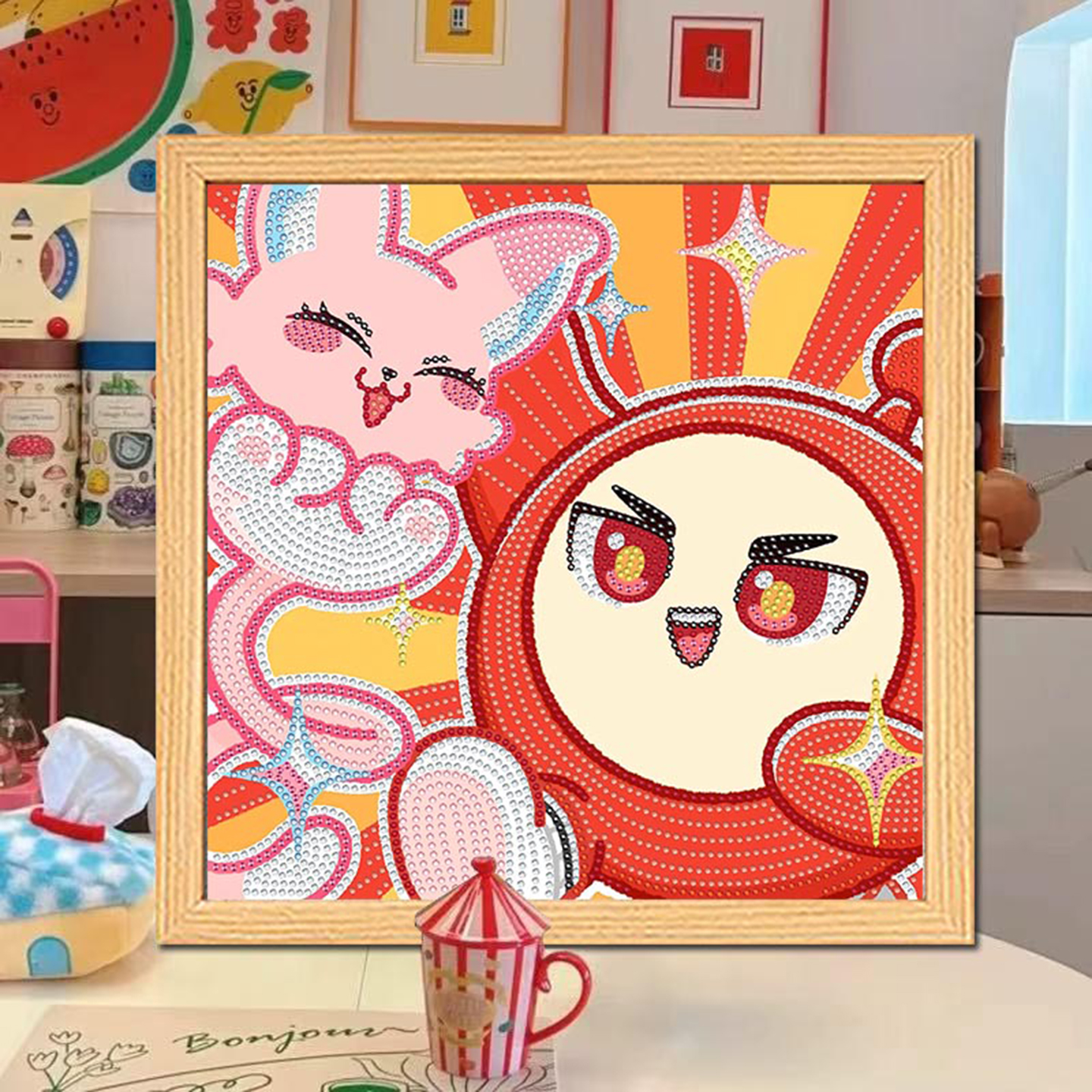 蛋仔派对钻石画卡通学生儿童手工diy送男孩生日礼物客厅相框简单 - 图3