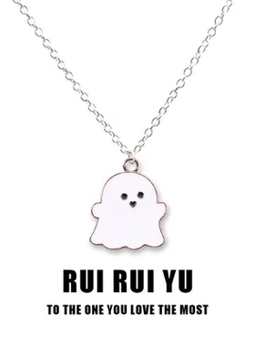 可爱黑白幽灵项链ins甜美百搭个性闺蜜情侣吊坠饰品学生万圣礼物