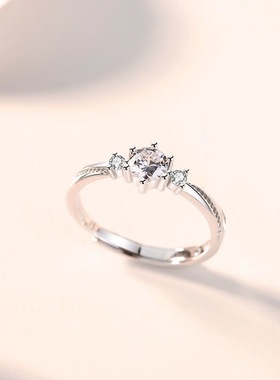 一见钟情情侣对戒指男女小众轻奢高级潮流开口可调节学生求婚礼物