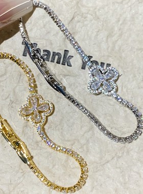 韩版镂空花朵微镶锆石手链