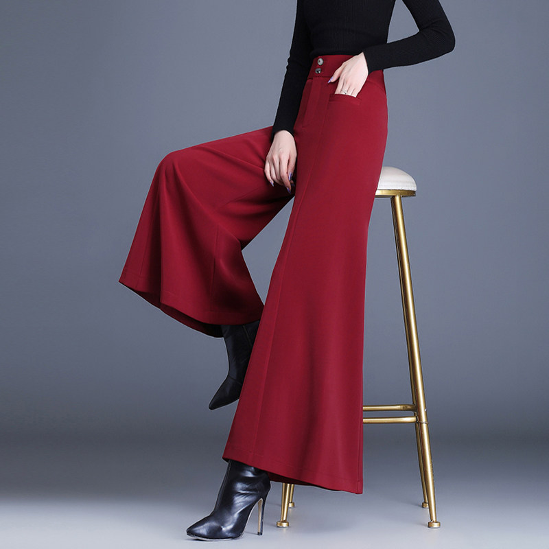 垂顺坠感南韩丝高腰裙裤八片舞蹈裤 澜懿休闲裤