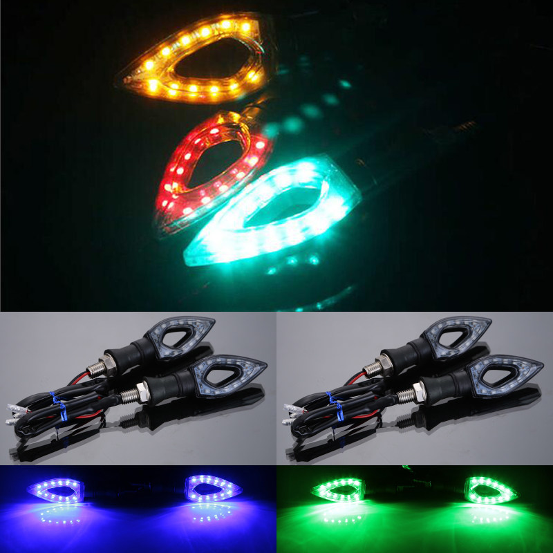 电动车led转向灯M3祖玛地平线摩托车白色转向灯led防水改装七彩闪_虎窝淘