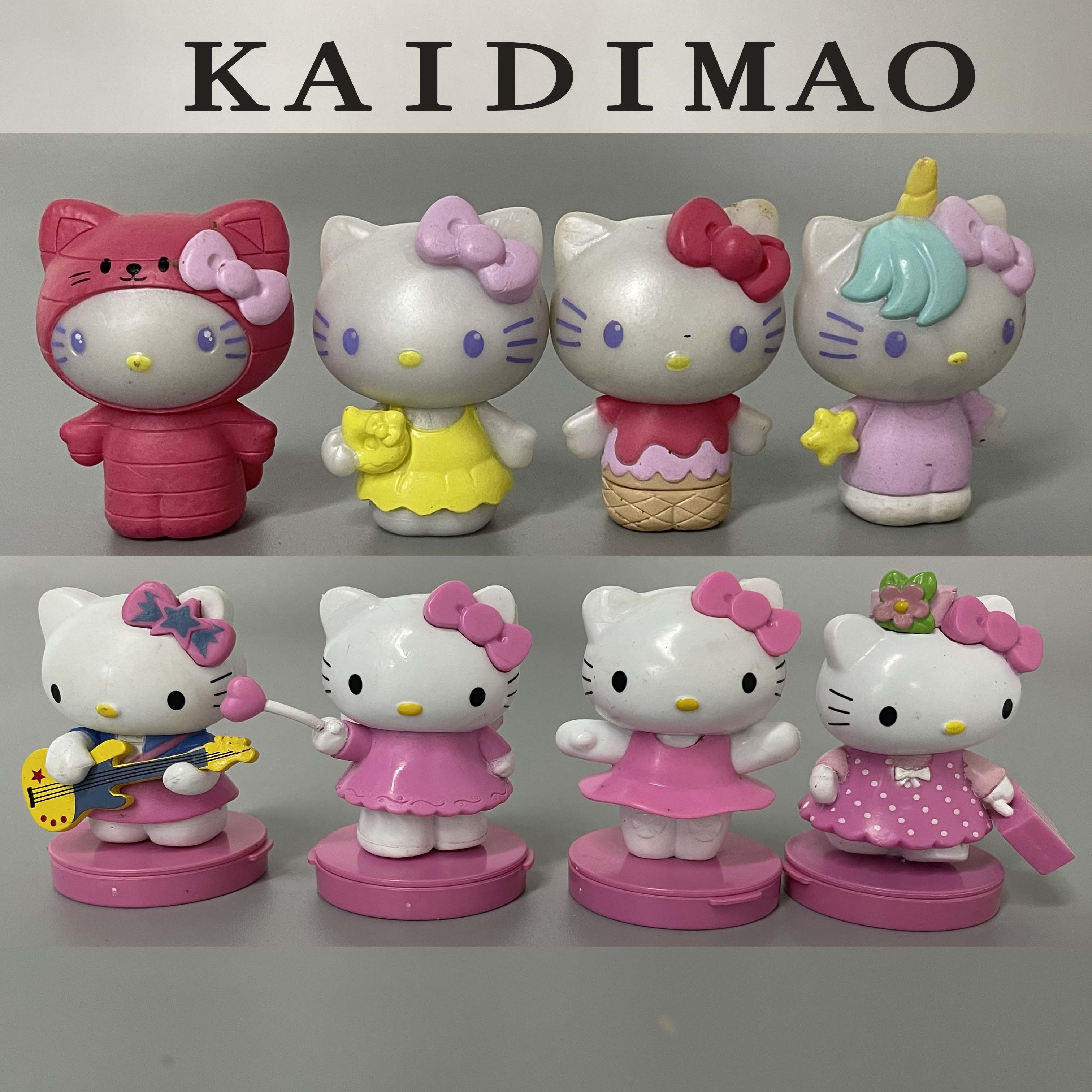 正版散货KT猫卡通hellokitty凯蒂猫带底座公仔装饰模型摆件玩具 - 图1