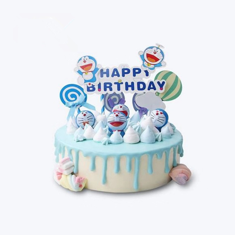 哆啦a梦 大雄哆啦a梦叮当猫机器猫生日蛋糕装饰摆件网红儿童玩具礼物插旗 图片价格品牌报价 原仓数据