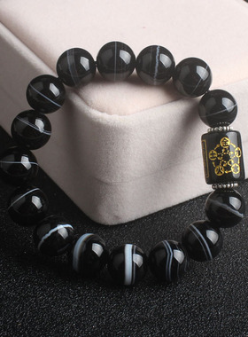 乌鸦五行缺金旺财手链红竹石