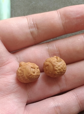 【小将核雕】猴头核桃雕刻拉布布，挂件三通，一物一图，