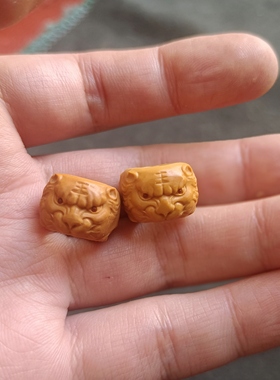 【小将核雕】橄榄核雕刻老虎跑环如虎添翼一物一图