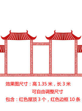 幼儿园小学班级文化墙古典花边