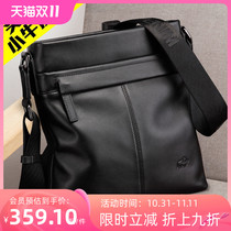 Americas Wild Bull Genuine Leather Mens Bag Single Shoulder Bag New Tide Vertical Korean version Business Leisure Mens bag Inclined Satchel Backpack