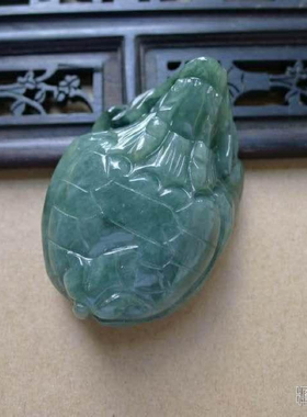 天然玉石A货挂饰缅甸龙龟吊坠