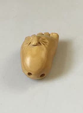 木雕手机链脚丫子工艺品