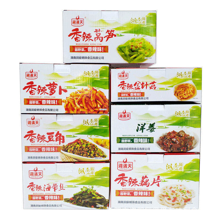 湘满天香辣莴笋湖南特产酱腌菜麻辣零食小吃萝卜/豆角20包/盒包邮