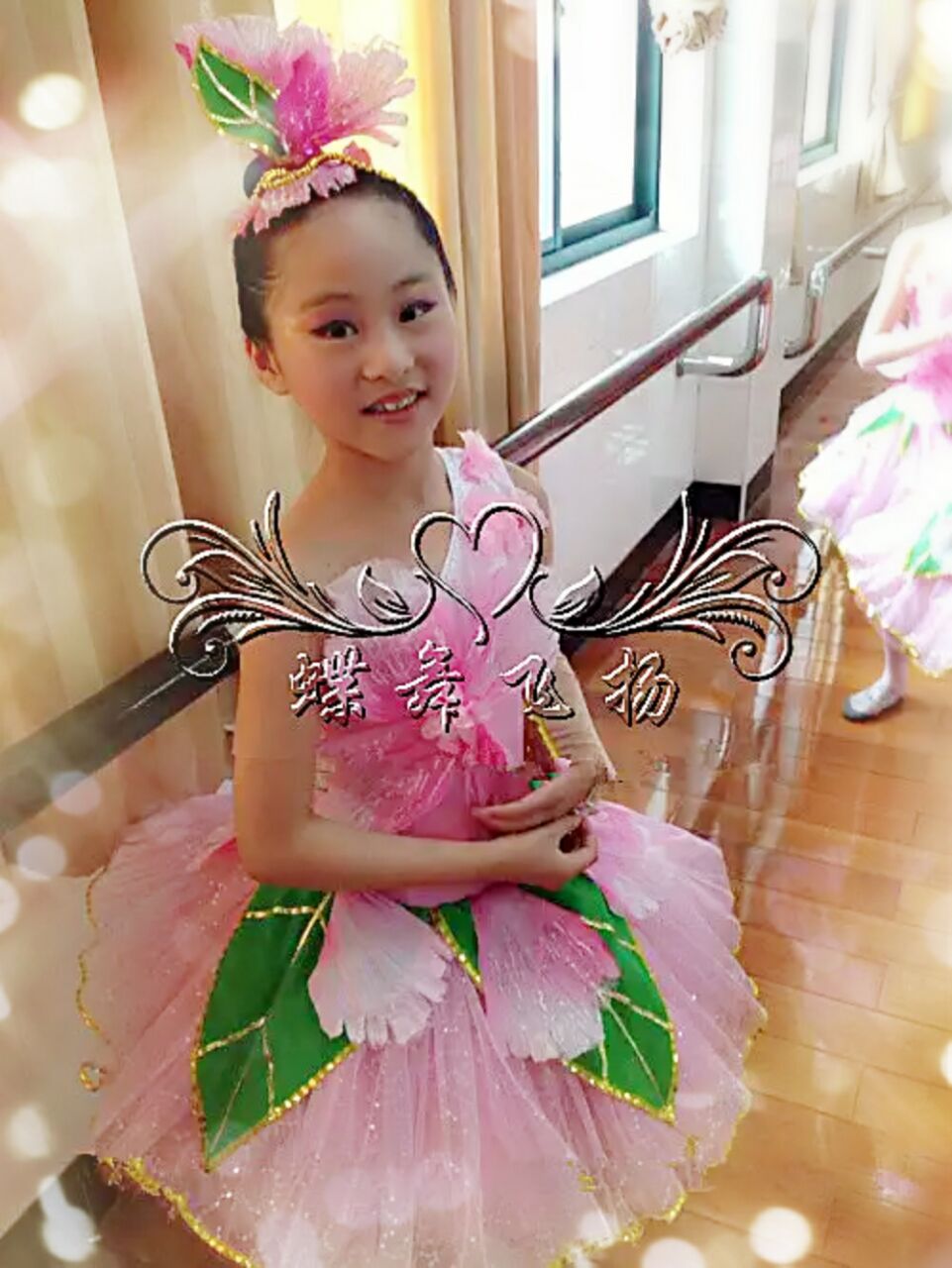 兒童公主蓬蓬裙花仙子茉莉花牡丹花演出服開場舞伴舞紗裙花朵頭飾