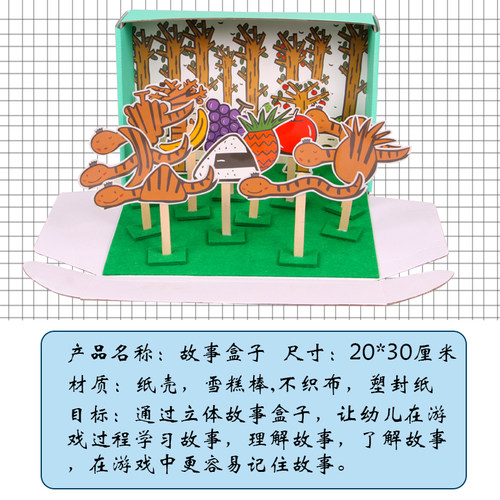 幼儿园大中班手工语言区角好饿的小蛇故事盒子益智玩教具游戏材料 - 图0