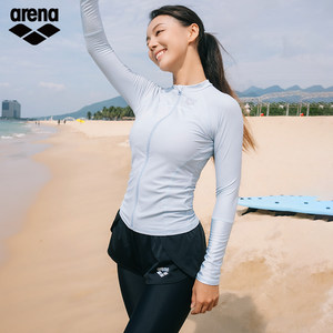 arena阿瑞娜分体泳衣女保守防晒长袖休闲泳衣泳裤