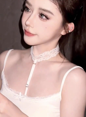 复古chocker性感纯欲蕾丝T字项圈