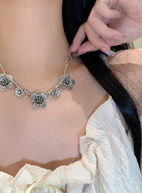 锁骨链新中式国潮银色蝴蝶项链女