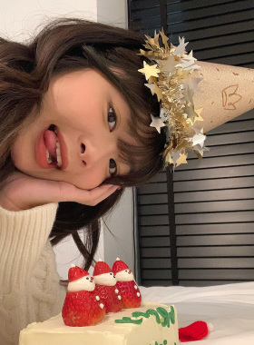 粉金闪粉生日尖顶帽生日拍照道具
